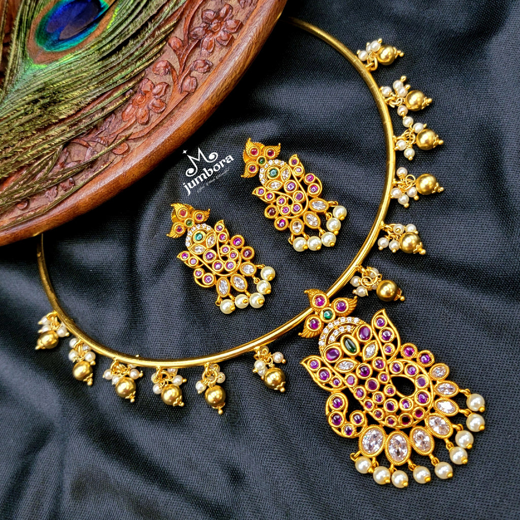 Ganesha Hasili Kemp Temple Jewelry Necklace Set
