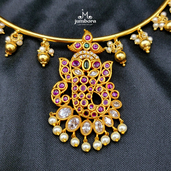 Ganesha Hasili Kemp Temple Jewelry Necklace Set