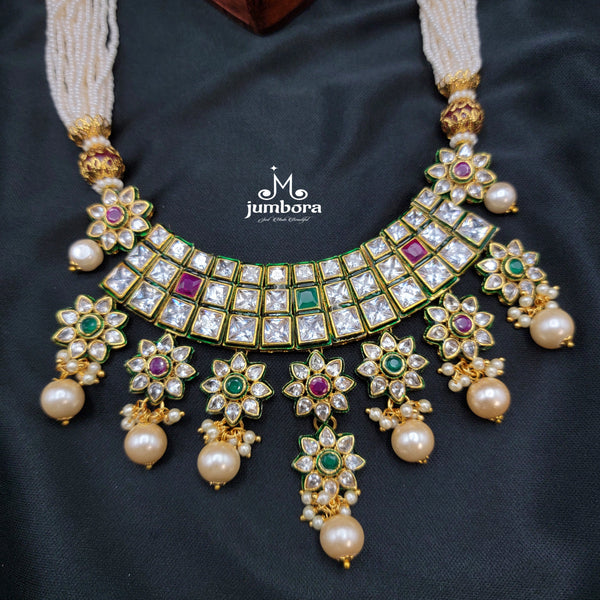 Tyaani Inspired Statement Kundan Pearl Mala set