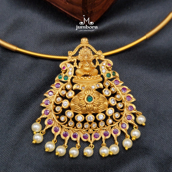 Ganesha Hasili Matte Gold Necklace Set