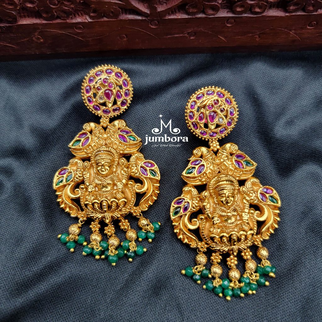 Nakshi Lakshmi Gold Alike Earrings in Temple Jewelry