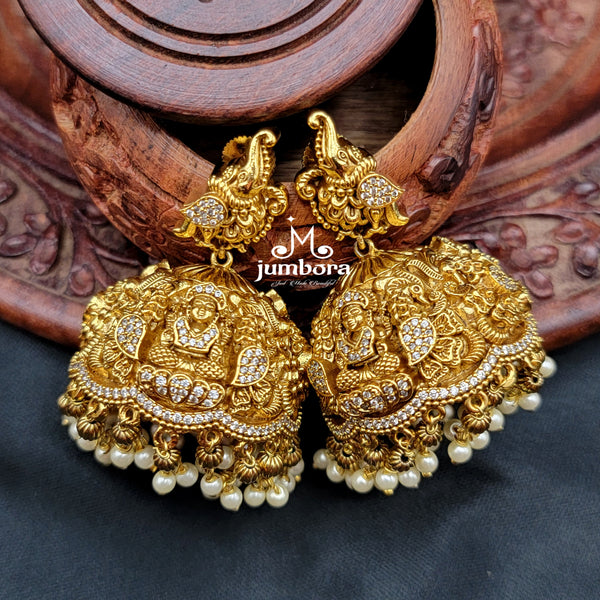 Nakshi 3D Zircon AD Peacock Lakshmi Necklace in Temple Jewelry