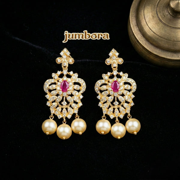 Handmade Ruby Onyx Bead Mala Necklace with CZ Pendant Set