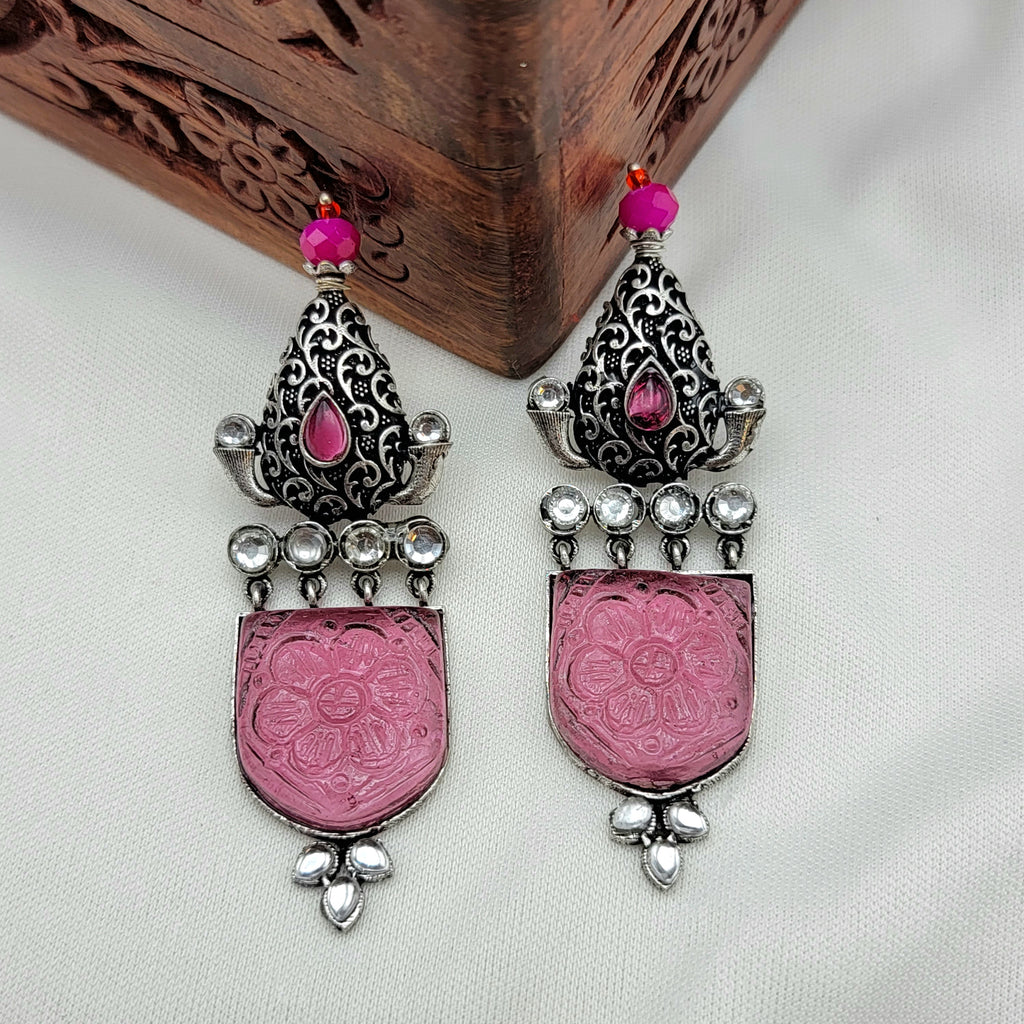 Update 181+ oxidised pink earrings latest