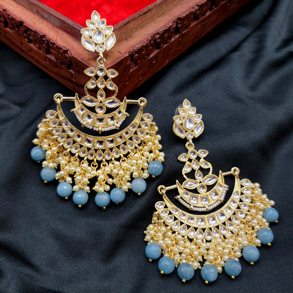 Statement Long Kundan Earrings