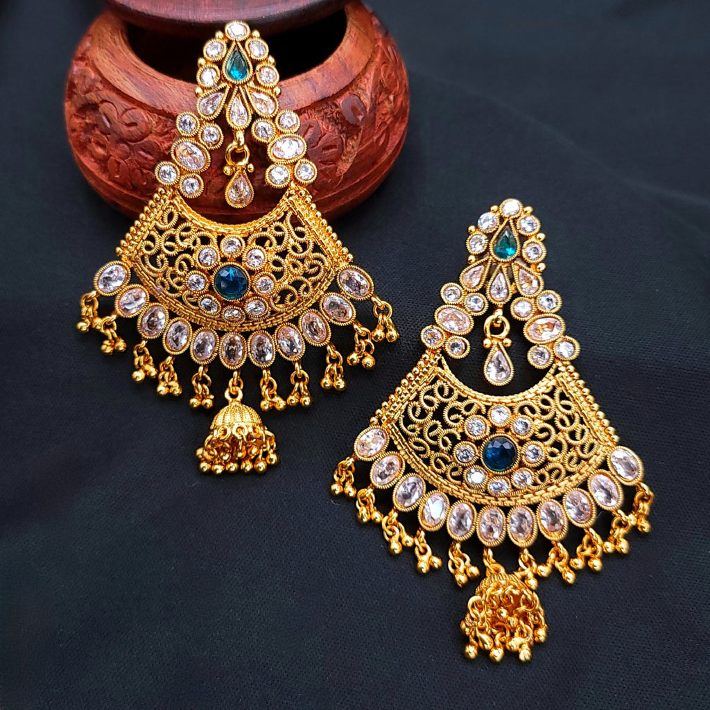 Long Antique Gold Statement earring