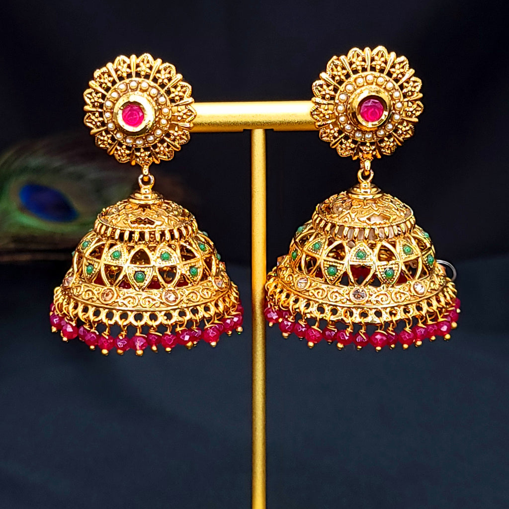 Traditional Indian Silver-plated Jhumka- Pakistani Earrings with Pearl For  Women | eBay