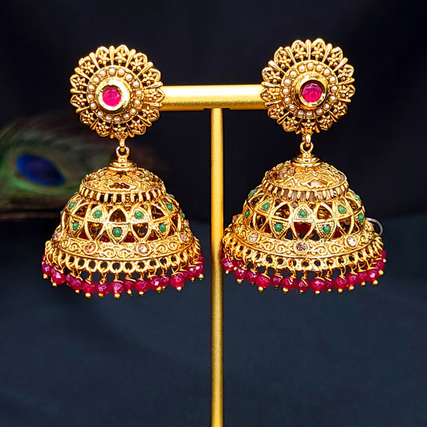 Antique Gold Big Jhumka Earring
