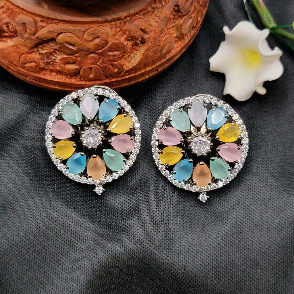 Multicolor Victorian AD Zircon Stud Earring