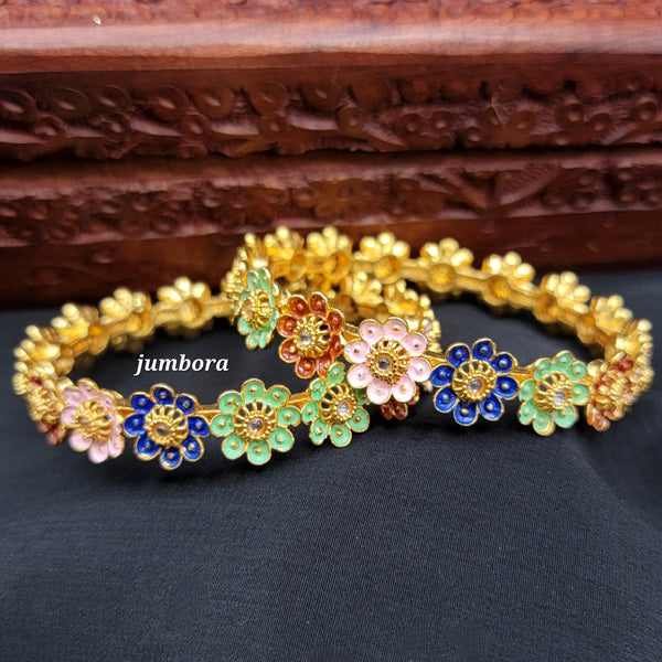 Multicolor Floral Meenakari Handpainted Bangle