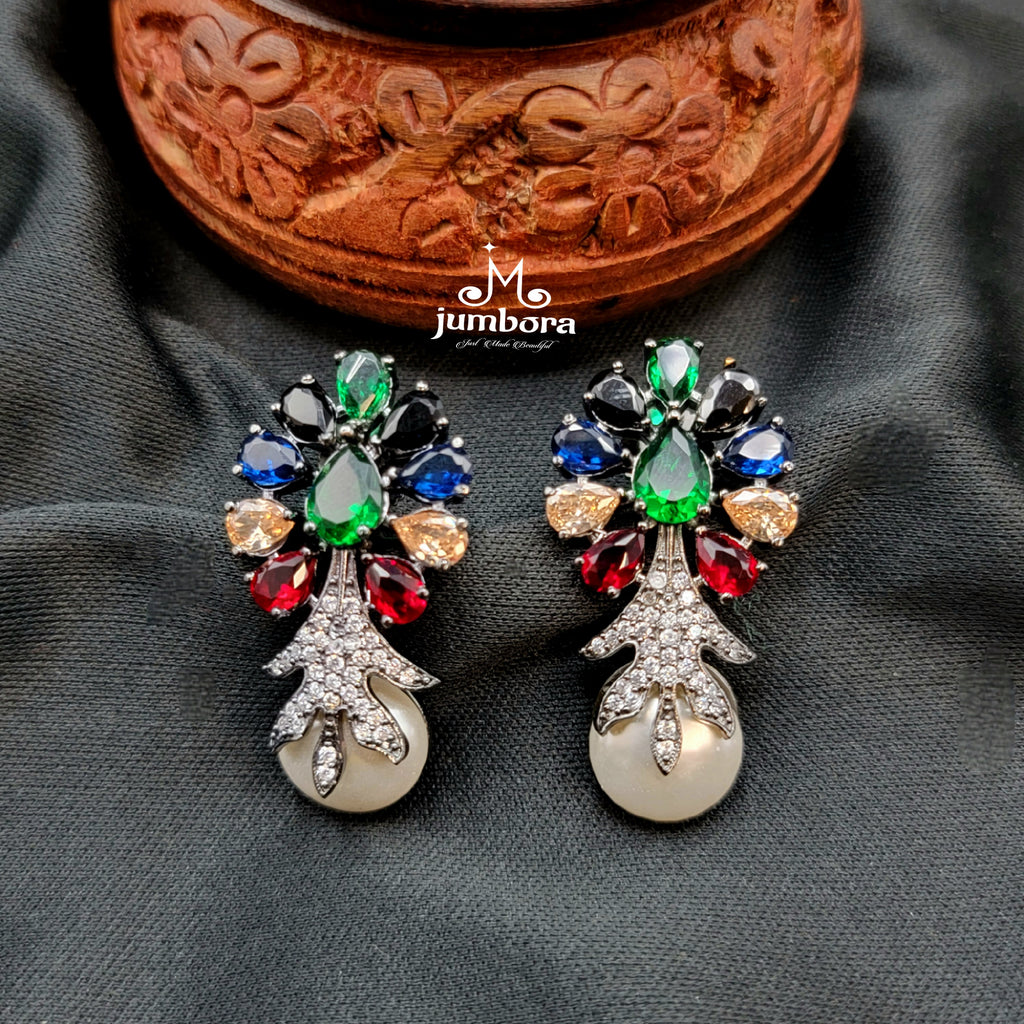 Victorian Baroque Pearl AD Zircon Earring