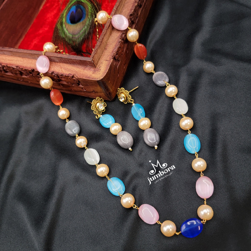 Handmade Multicolor Monalisa Beads Mala Necklace