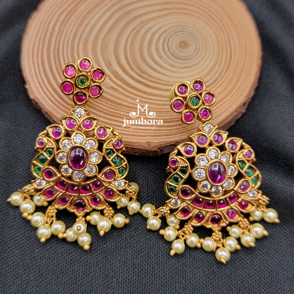 Peacock Kaante Style Real Kempu Necklace Set