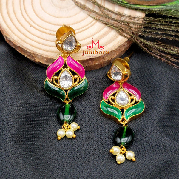 Meenakari Enamel Work Kundan Necklace Set