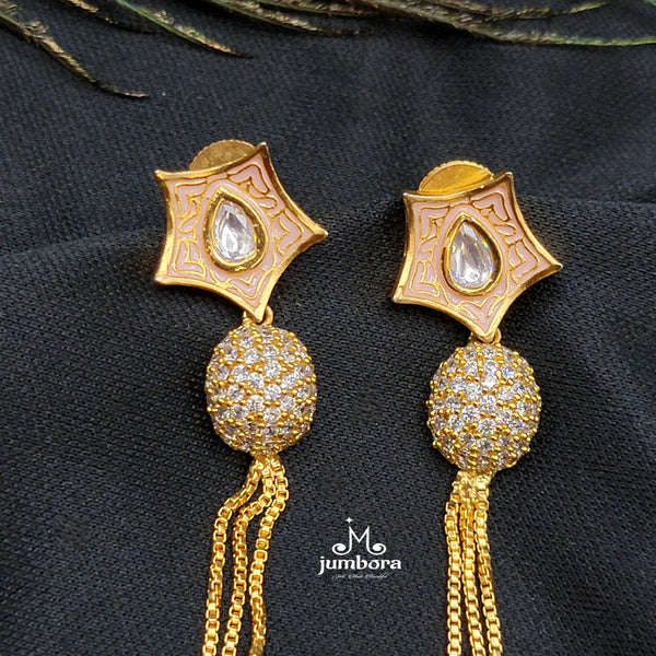 Kundan Meenakari Earring with Mint Green dangles