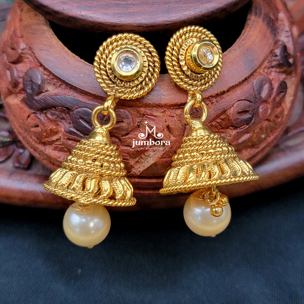 Antique Gold plated Choker Style Kundan Necklace Set