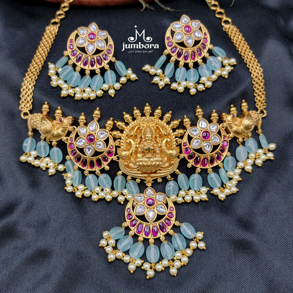 Lakshmi Necklace in Choker Style with Kemp Temple Jewelry