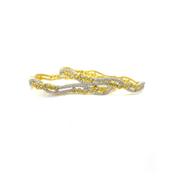 Sassy Two tone Zircon (CZ) stone Bangle