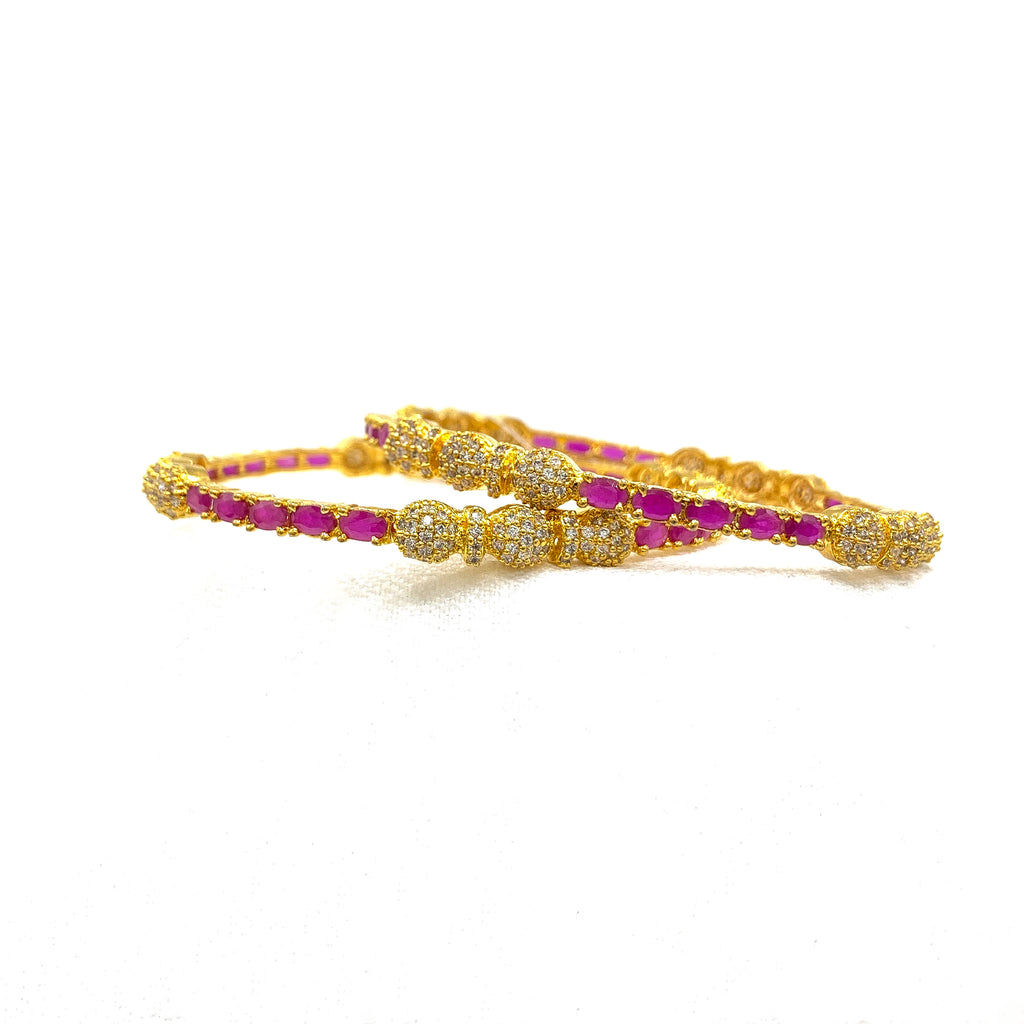 Lovely Handcrafted Ruby Red Zircon (CZ) bangle