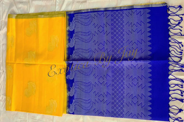 Yellow Pure Kanchipuram Silk Saree