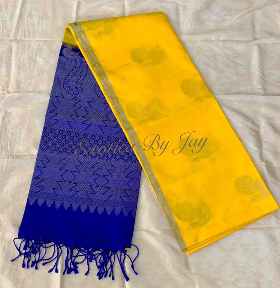 Yellow Pure Kanchipuram Silk Saree