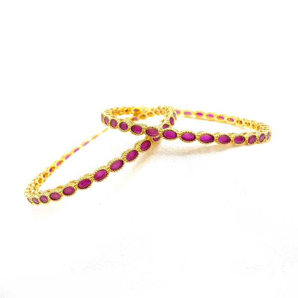 Elegant Ruby Red Zircon (CZ) stone Bangle