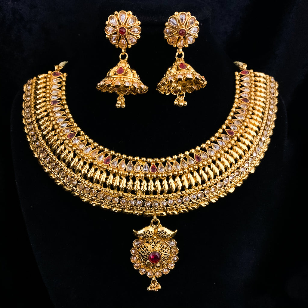 High gold Kerala style Necklace M251 – Urshi Collections
