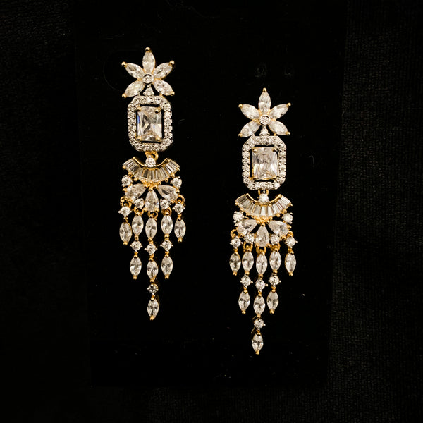 Charming White Zircon (CZ) stone Chandelier Earring