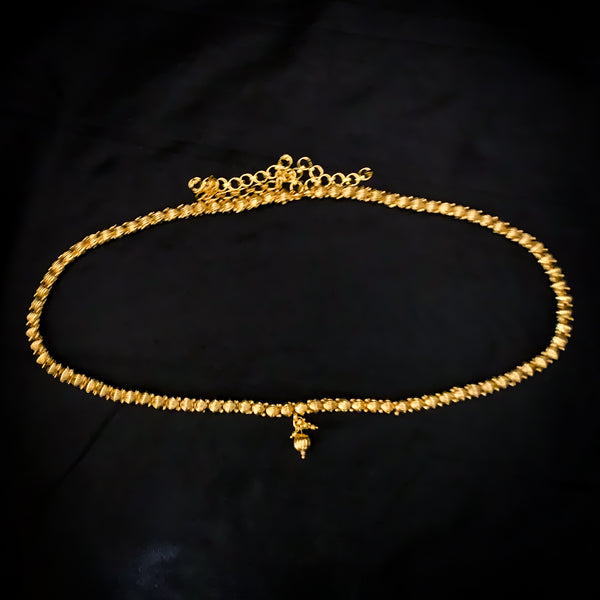 Elegant Sleek Antique Gold Waist Belt with a gold ball angler