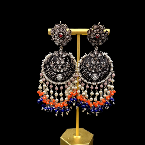 Victorian Oxidized German Silver Chandballi Earring