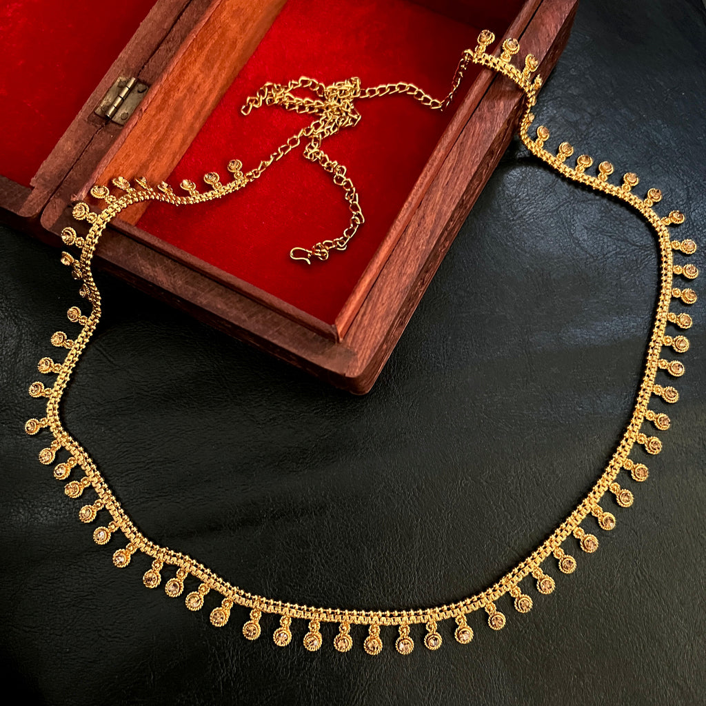 Polki Two-in-one Antique gold Waist belt cum Long Necklace
