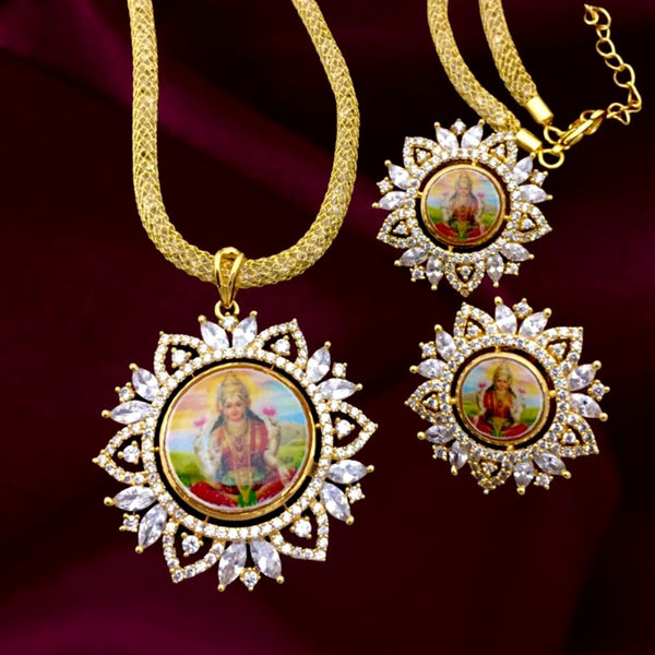 Lakshmi AD Zircon Pendant & Earrings Set