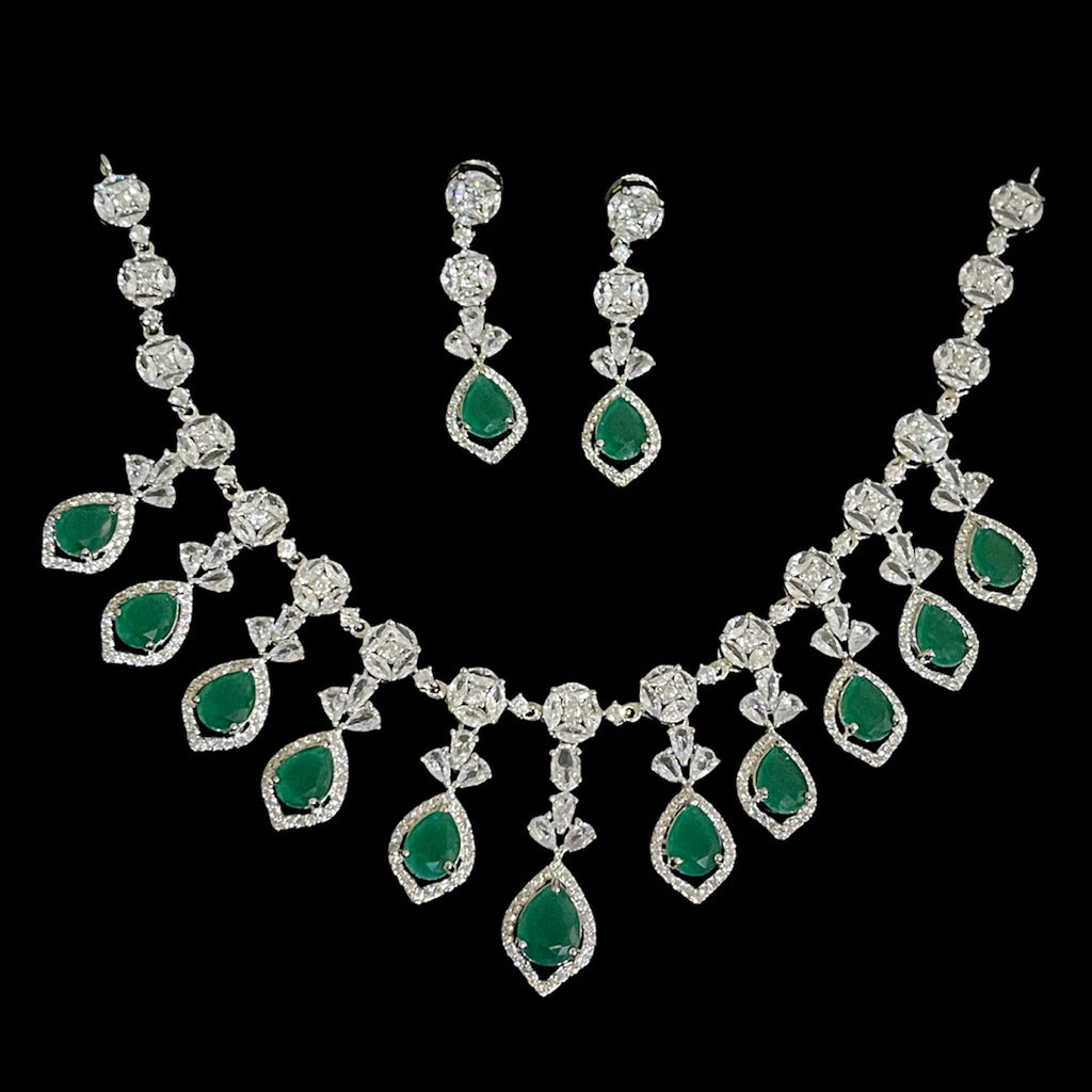 Statement Emerald Green AD Zircon (CZ) Necklace