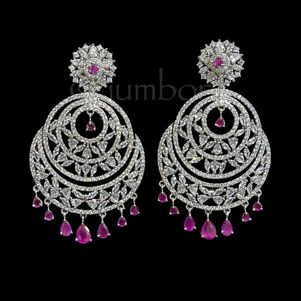 Victorian Finish Statement Dual Tone AD Zircon (CZ) Earring