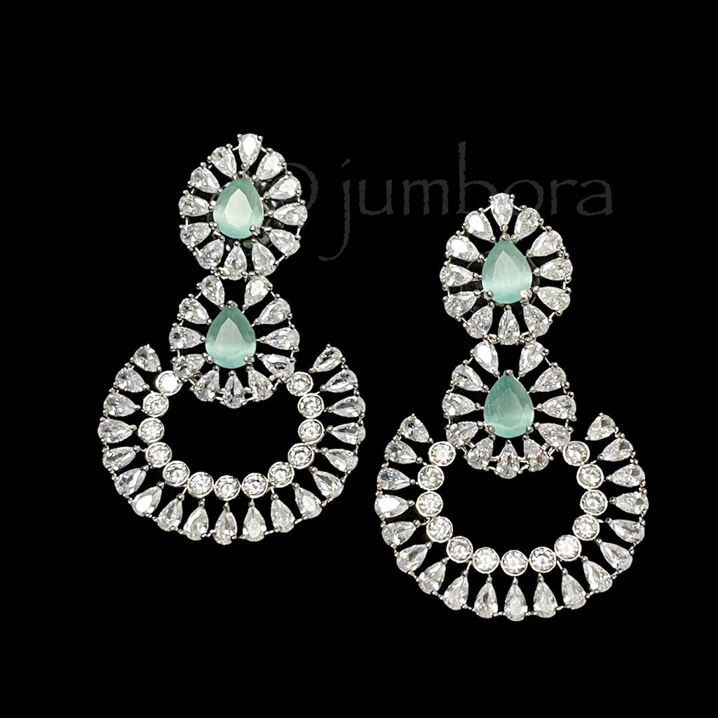 White And Rose Gold Polish AD Zircon (CZ) Earring