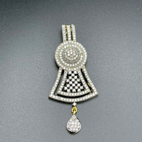 Diamond alike Rhodium Polish AD Zircon (CZ) pendant set