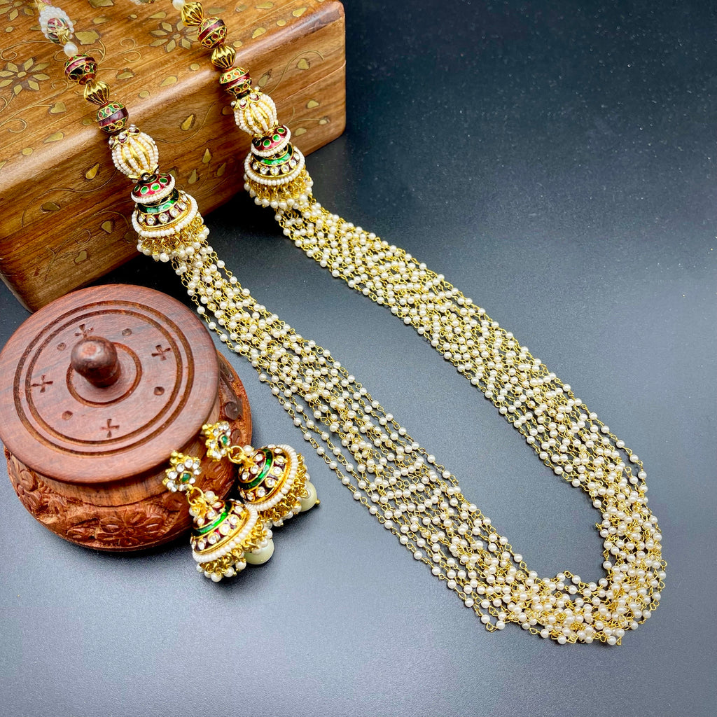 Handmade Jhumka Bunch Pearl Mala
