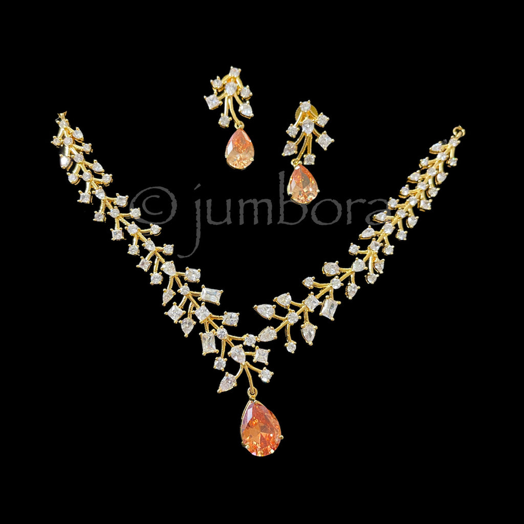 Contemporary Diamonite AD (Zircon) Necklace Set