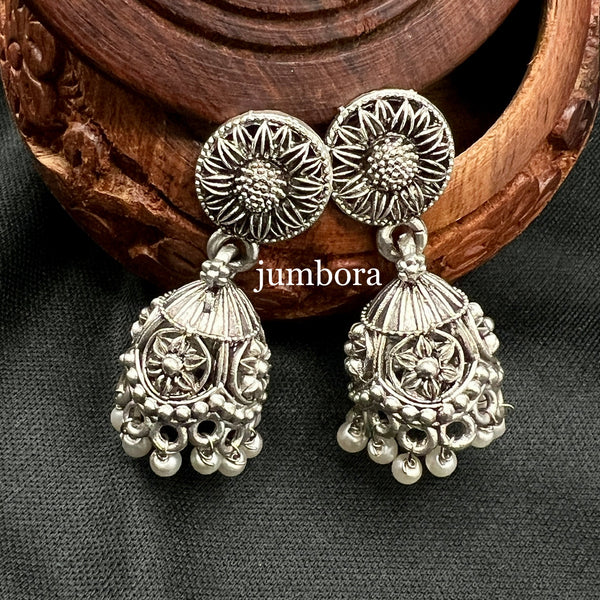 Lakshmi Black Mangalsutra Oxidized Silver Necklace Set