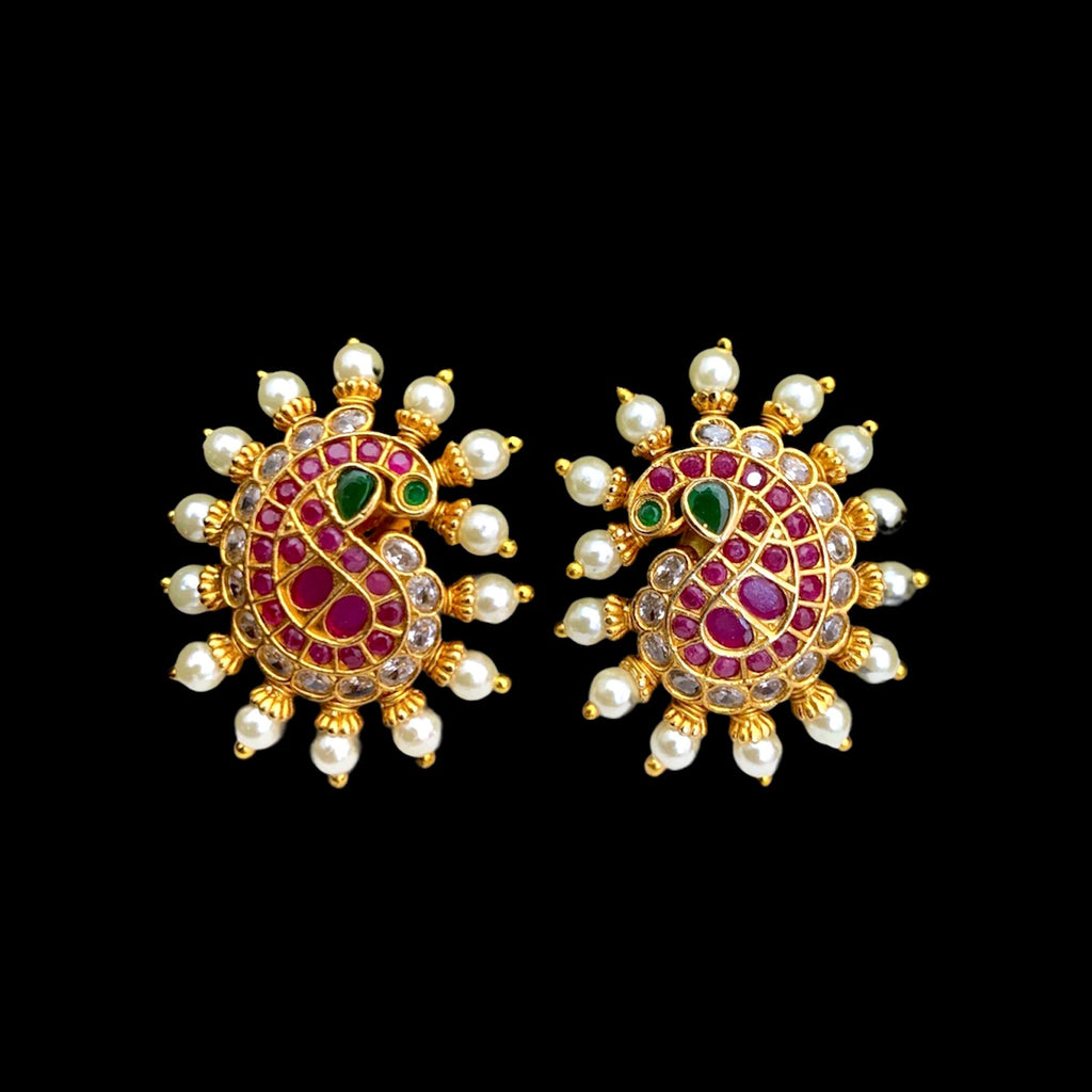 Mango Peacock AD Zircon (CZ) Stud Earring