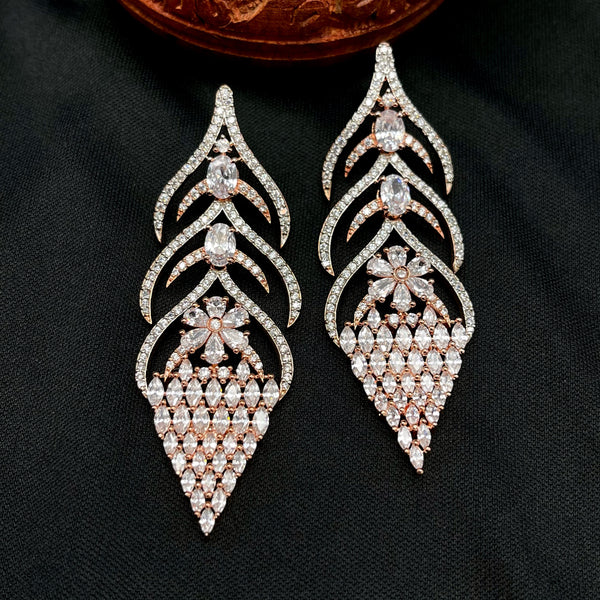 Contemporary Rose Gold Leaf Design Earring
